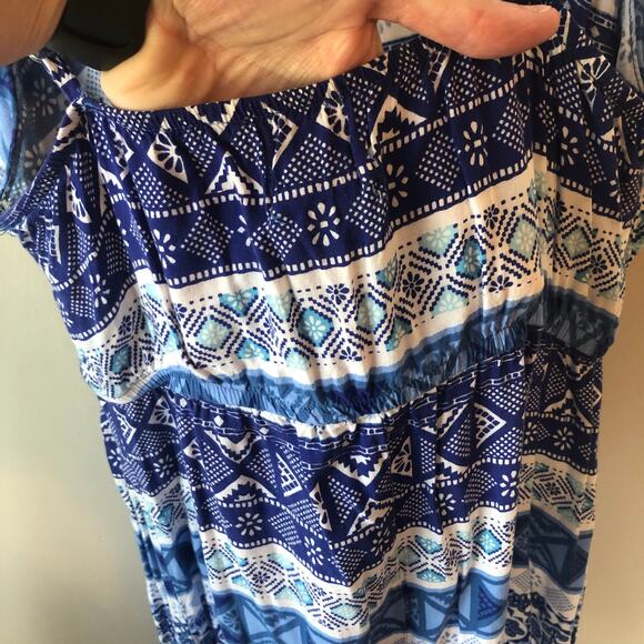 Mudd women's size medium spaghetti strap blue white dress preloved condition - Picture 4 of 8